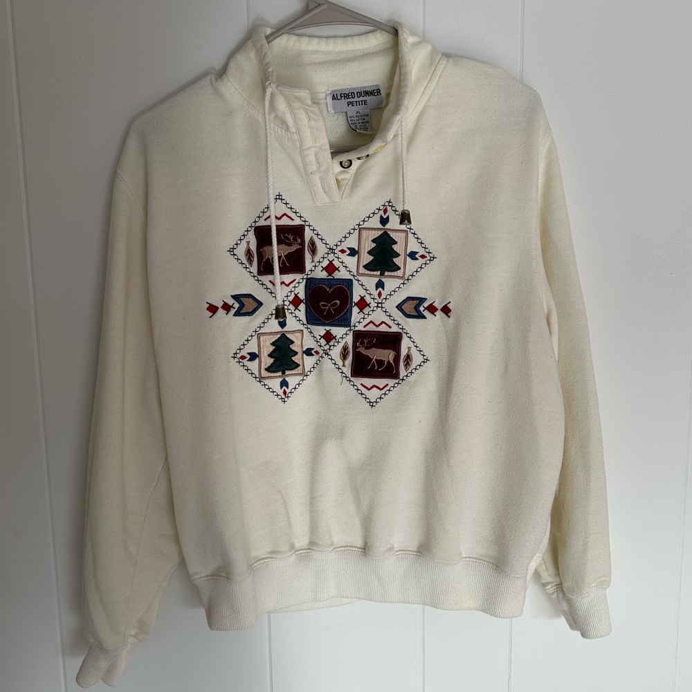 Vintage Alfred Dunner Sweater W/ Embroidery - Picture 1 of 5